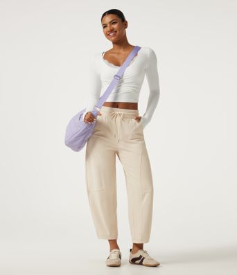 Halara DayStretch Mid Rise Kordelzug Barrel-Leg Freizeithose mit Taschen Halara DayStretch Mid Rise Kordelzug Barrel-Leg Freizeithose mit Taschen