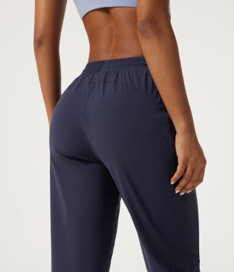 Mid Rise Drawstring Tapered Quick Dry InstantCool Running Joggers with Pockets