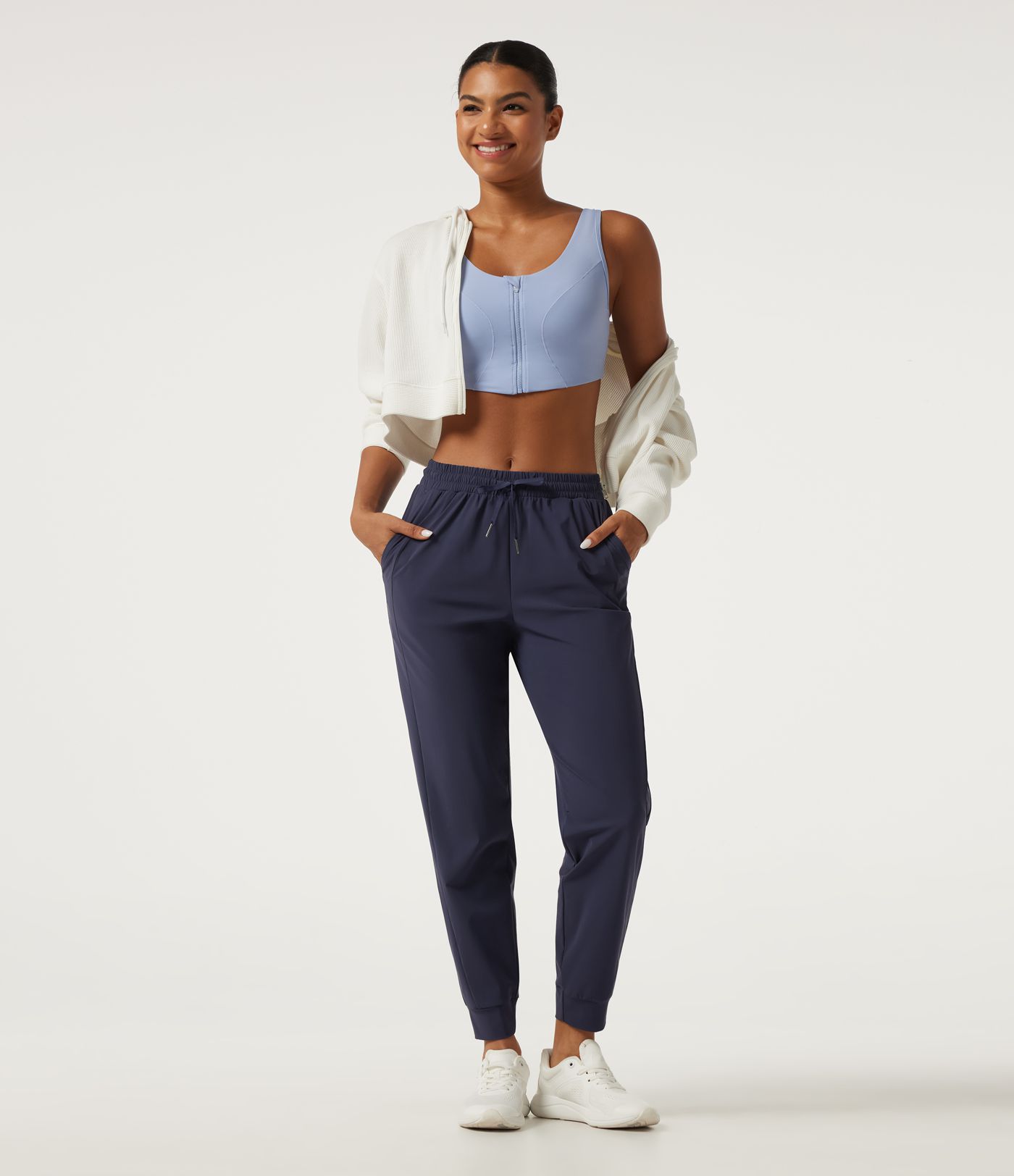 Mid Rise Drawstring Tapered Quick Dry InstantCool Running Joggers with Pockets
