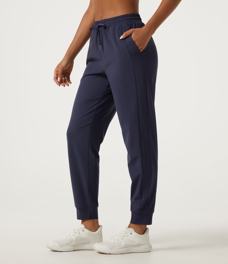 Mid Rise Drawstring Tapered Quick Dry InstantCool Running Joggers with Pockets