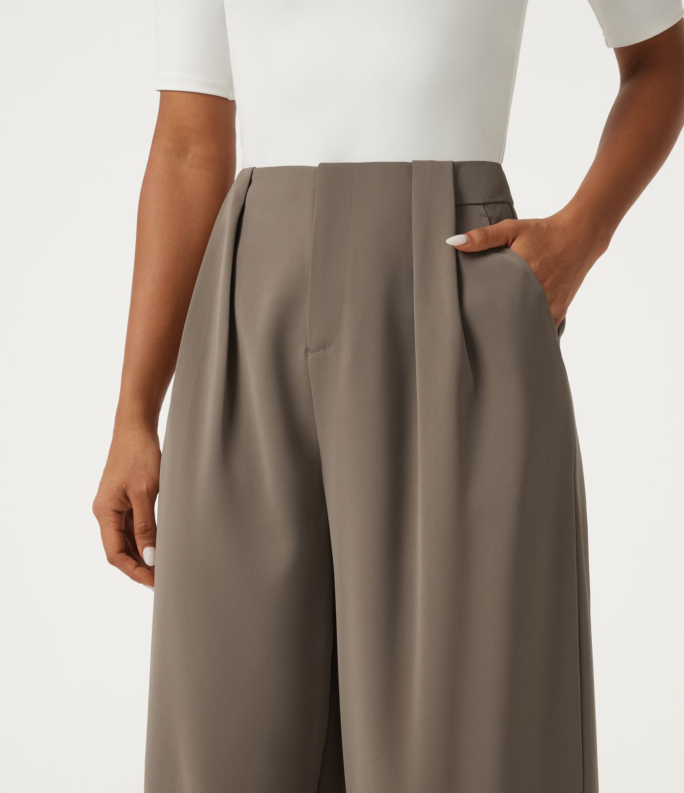 High Waisted Casual Bloomer Pants with Pockets