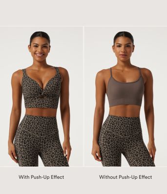 Halara UltraSculpt™ Leopard Print Light Support Molded Cups Push-Up Yoga Sports Bra