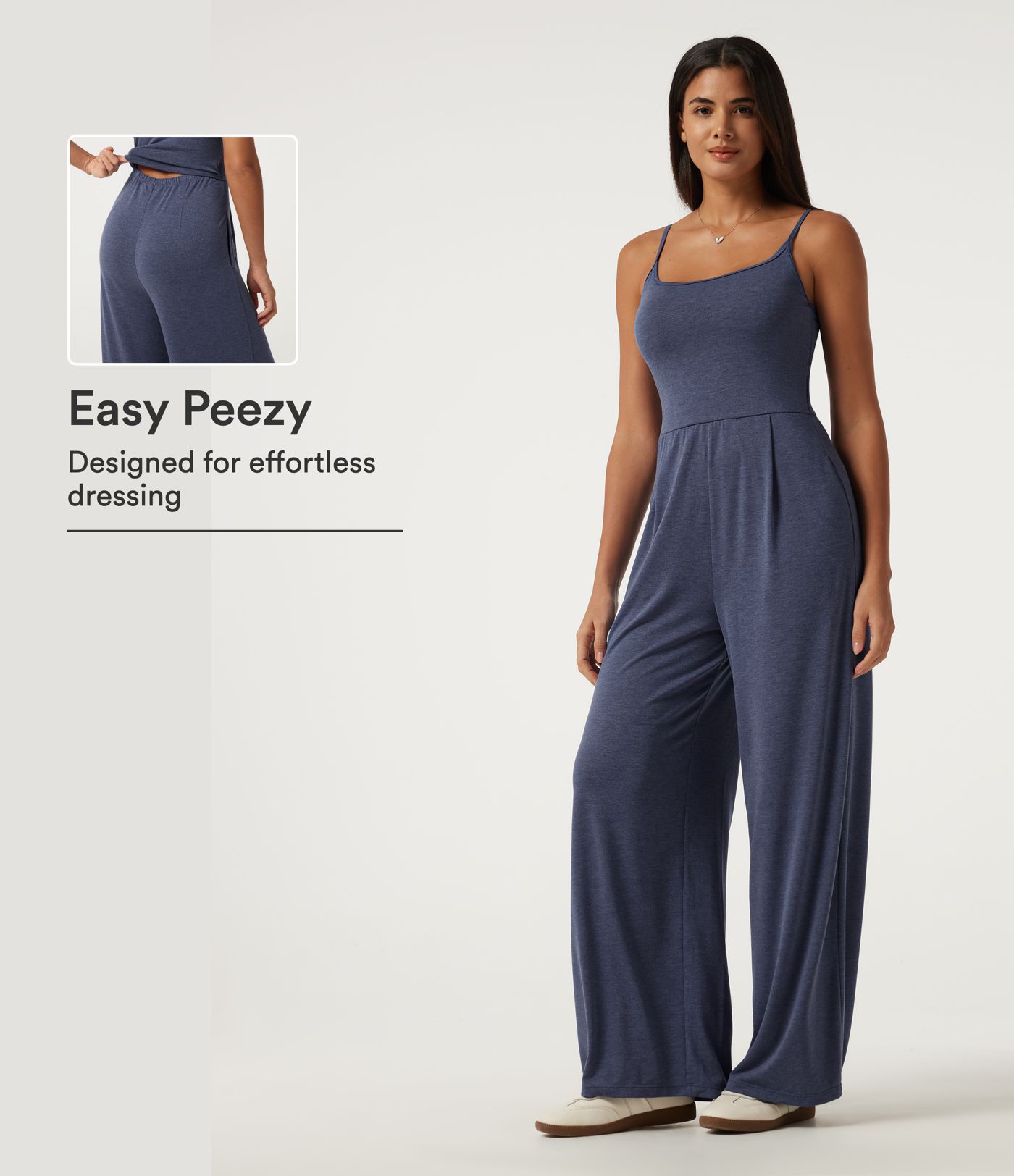 U-Neck Sleeveless Built-in Bra Ruched Baggy Casual Jumpsuit with Pockets-Easy Peezy Edition U-Neck Sleeveless Built-in Bra Ruched Baggy Casual Jumpsuit with Pockets-Easy Peezy Edition