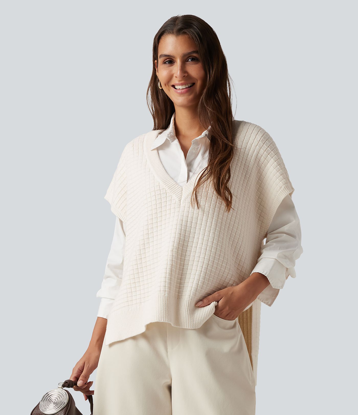 Deep V Neck Casual Sweater Vest Deep V Neck Casual Sweater Vest