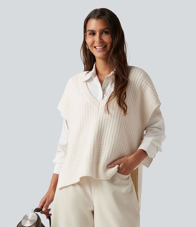 Deep V Neck Casual Sweater Vest Deep V Neck Casual Sweater Vest
