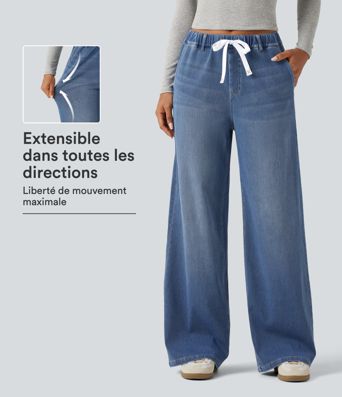 Jean large Halara Flex™ taille mi-haute avec poches Jean large Halara Flex™ taille mi-haute avec poches