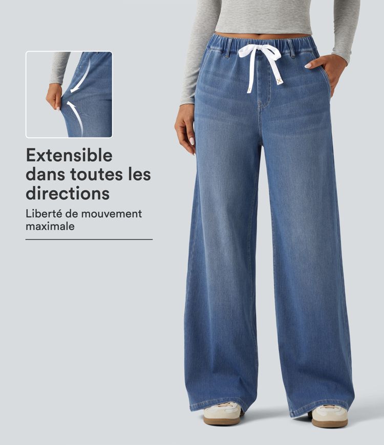 Jean large Halara Flex™ taille mi-haute avec poches Jean large Halara Flex™ taille mi-haute avec poches