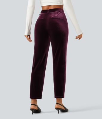 Halara Flex™ pantalones de trabajo de terciopelo de cintura alta con bolsillos Halara Flex™ pantalones de trabajo de terciopelo de cintura alta con bolsillos