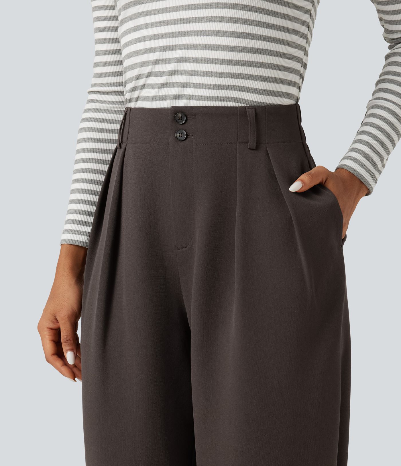 High Waisted Straight Leg Work Pants with Pockets High Waisted Straight Leg Work Pants with Pockets