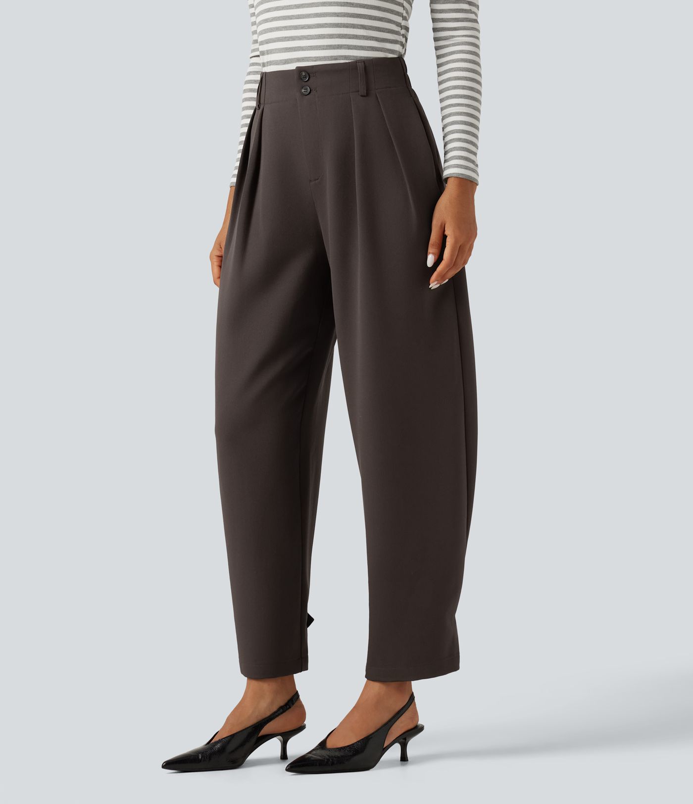 High Waisted Straight Leg Work Pants with Pockets High Waisted Straight Leg Work Pants with Pockets