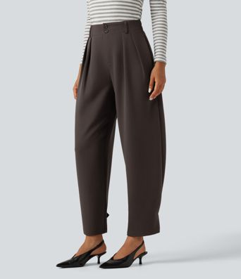 High Waisted Straight Leg Work Pants with Pockets High Waisted Straight Leg Work Pants with Pockets