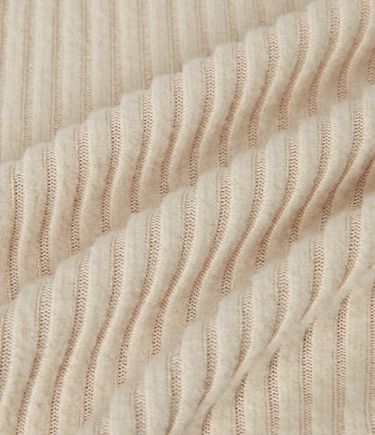 Rippstrick‑Hose mit hohem Bund, weitem Bein und Taschen Rippstrick‑Hose mit hohem Bund, weitem Bein und Taschen
