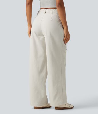 High Waisted Wide Leg Casual Pants with Pockets