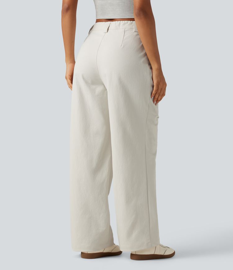 High Waisted Wide Leg Casual Pants with Pockets