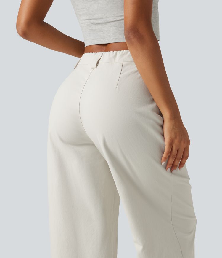 High Waisted Wide Leg Casual Pants with Pockets