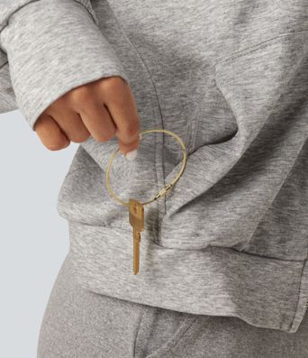 High Neck 2-Way Zipper Long Sleeve Thumb Hole Casual Jacket with Pockets