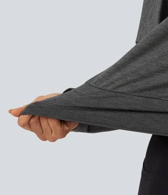 Deep V Neck Dropped Long Sleeve Yoga Sports Top Deep V Neck Dropped Long Sleeve Yoga Sports Top