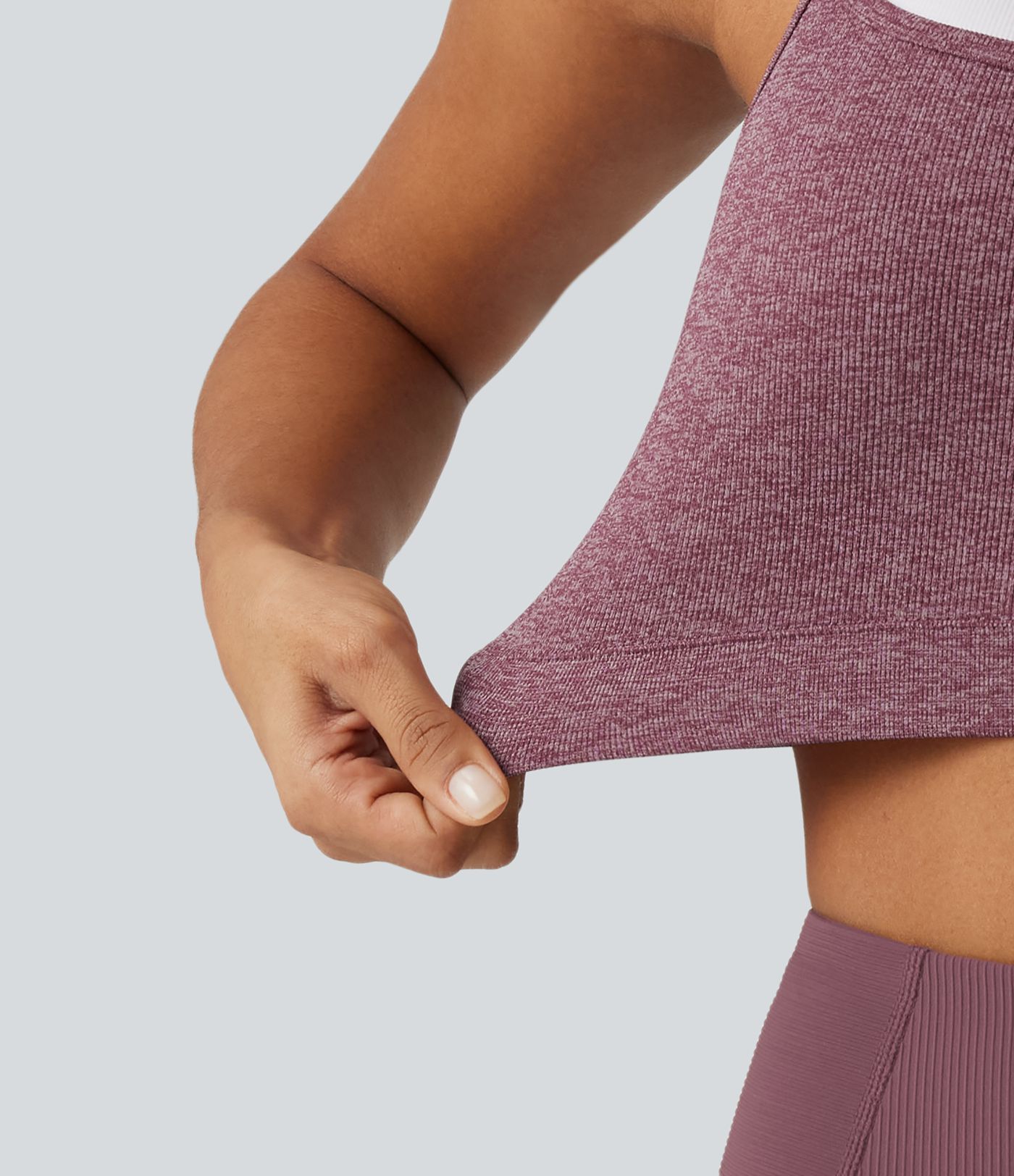 OneForm Seamless Flow Low Support U Neck Built-in Bra Cropped Workout Sports Bra