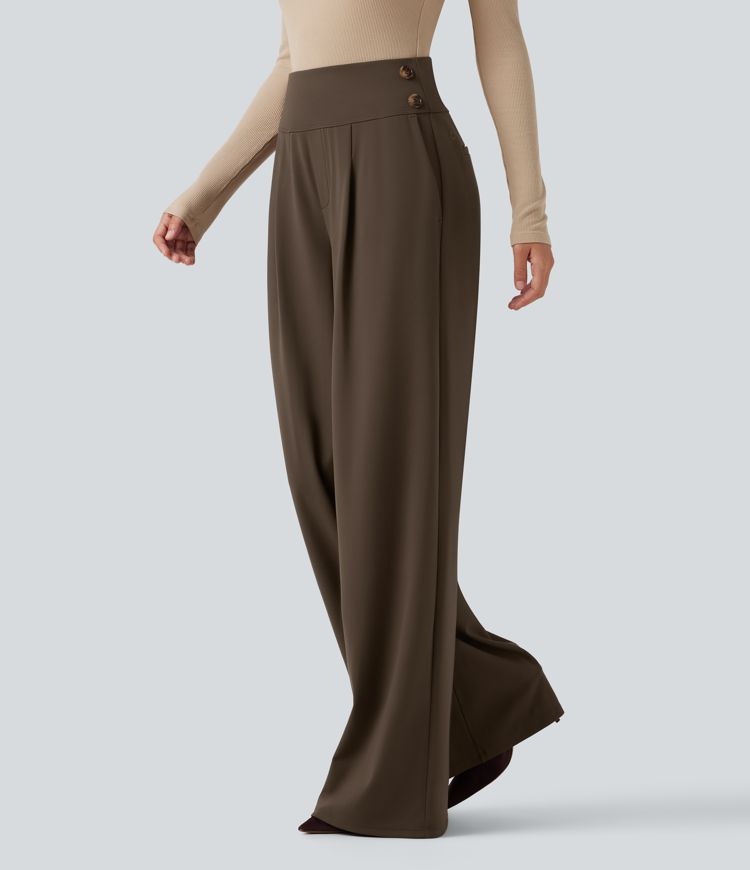 Halara Flex™ High Waisted Wide Leg Work Pants with Pockets Halara Flex™ High Waisted Wide Leg Work Pants with Pockets