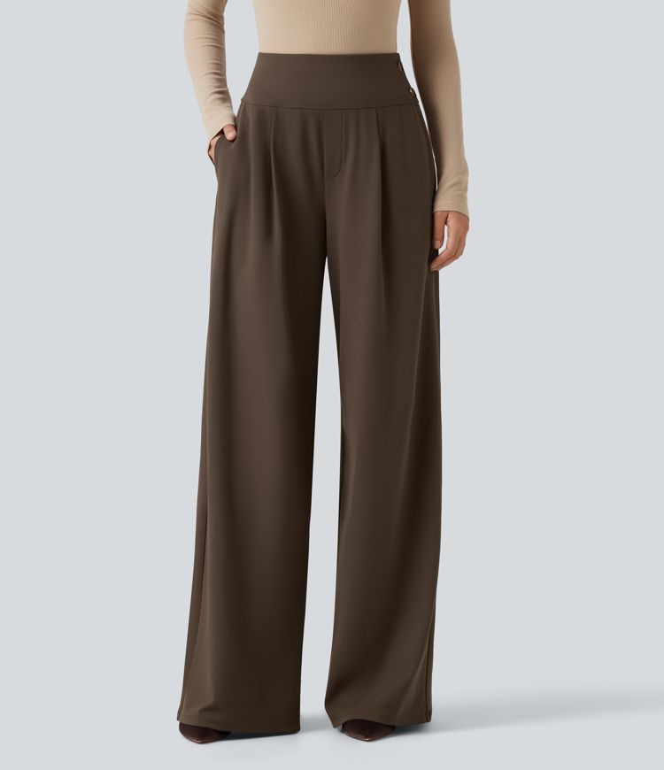 Halara Flex™ High Waisted Wide Leg Work Pants with Pockets Halara Flex™ High Waisted Wide Leg Work Pants with Pockets
