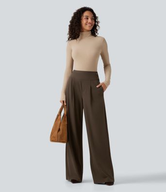 Halara Flex™ High Waisted Wide Leg Work Pants with Pockets Halara Flex™ High Waisted Wide Leg Work Pants with Pockets