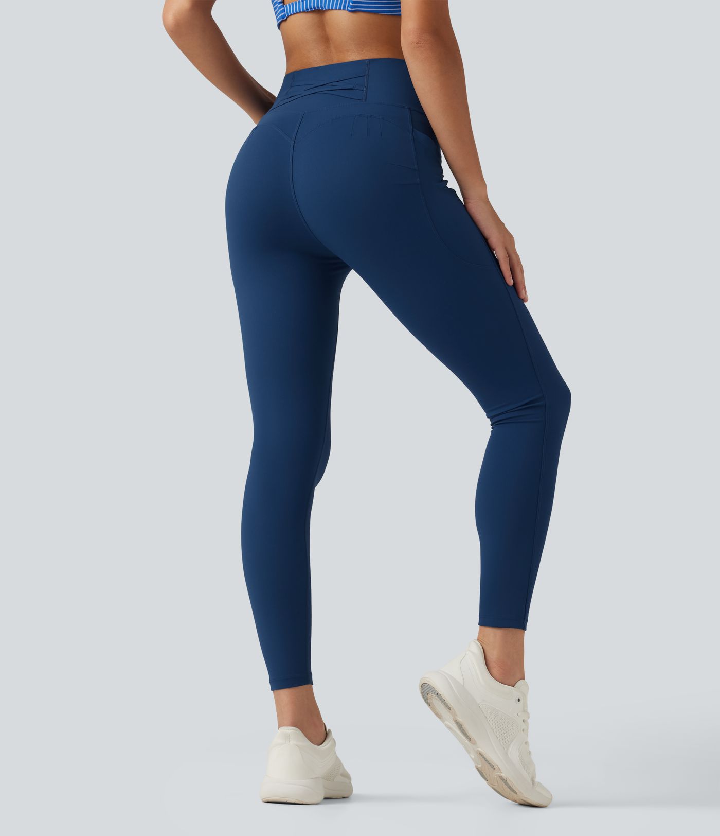 Halara UltraSculpt™ High Waisted Tummy Control Crossover Workout Leggings with Pockets