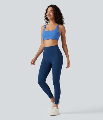 Halara UltraSculpt™ High Waisted Tummy Control Crossover Workout Leggings with Pockets