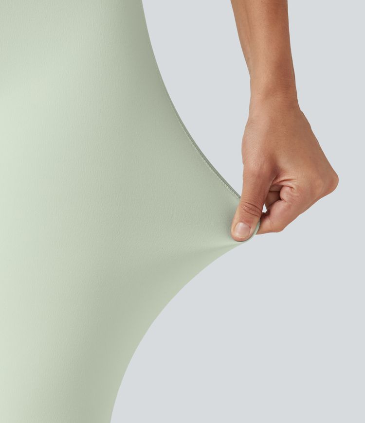 SoftlyZero™ legíny s vysokým pasem a překříženým předním dílem, jednobarevné bootcut, volnočasové, s kapsami — UPF50+ SoftlyZero™ legíny s vysokým pasem a překříženým předním dílem, jednobarevné bootcut, volnočasové, s kapsami — UPF50+