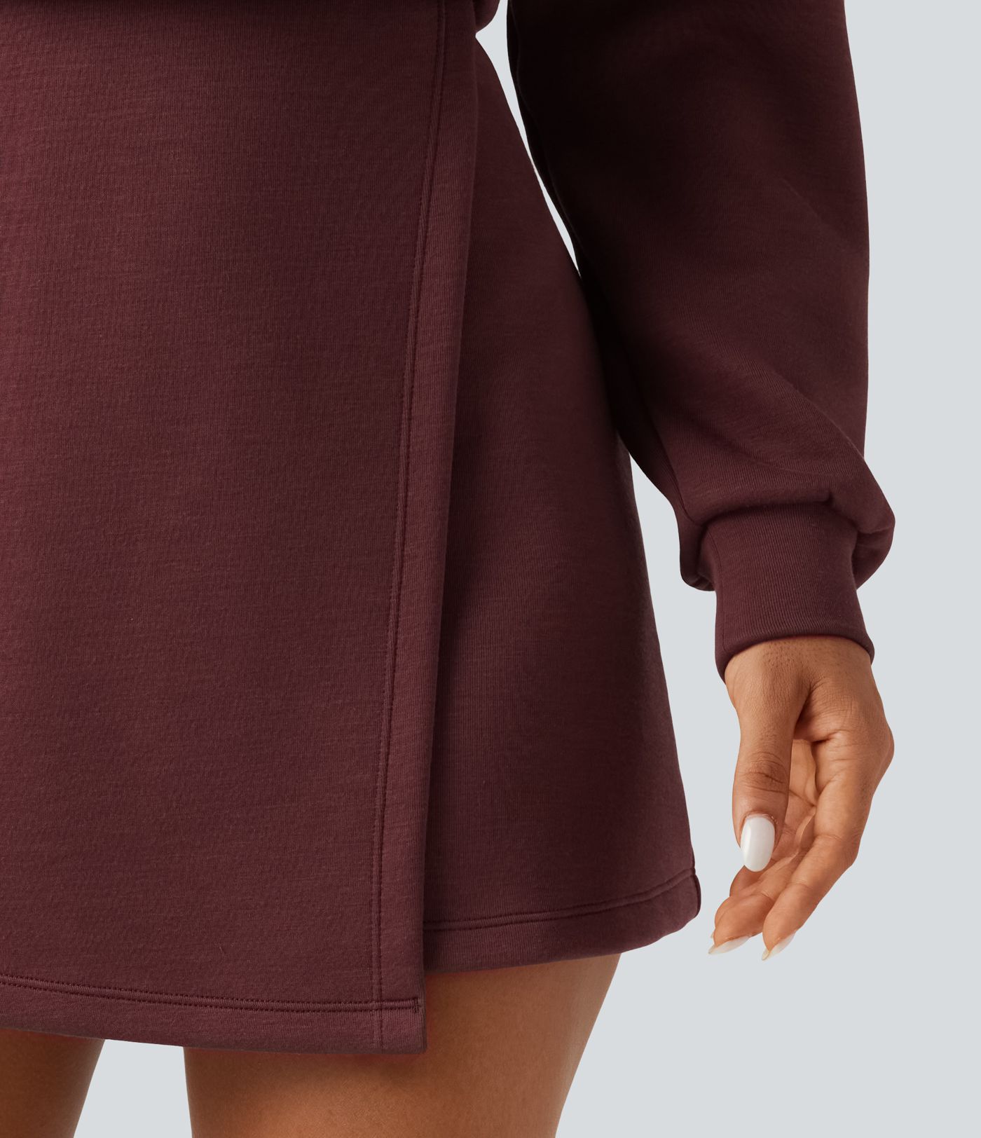 SpacerTek™ Boat Neck Long Sleeve Mini Casual Sweatshirt Dress
