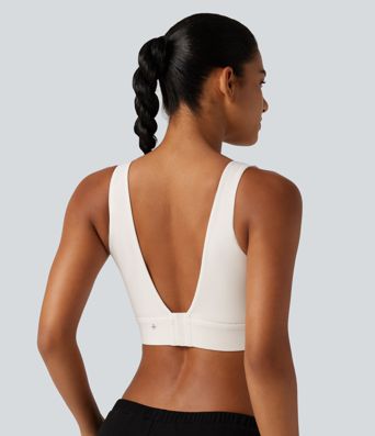 Halara Ultrasculpt™ Medium Support Backless Adjustable Buckle Built-in Bra Training Sports Bra DD-F Cups