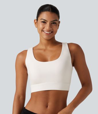 Halara Ultrasculpt™ Medium Support Backless Adjustable Buckle Built-in Bra Training Sports Bra DD-F Cups