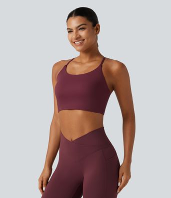 SoftlyZero™ Airy Scoop Neck Built-in Bra InstantCool Cropped Yoga Tank Top SoftlyZero™ Airy Scoop Neck Built-in Bra InstantCool Cropped Yoga Tank Top