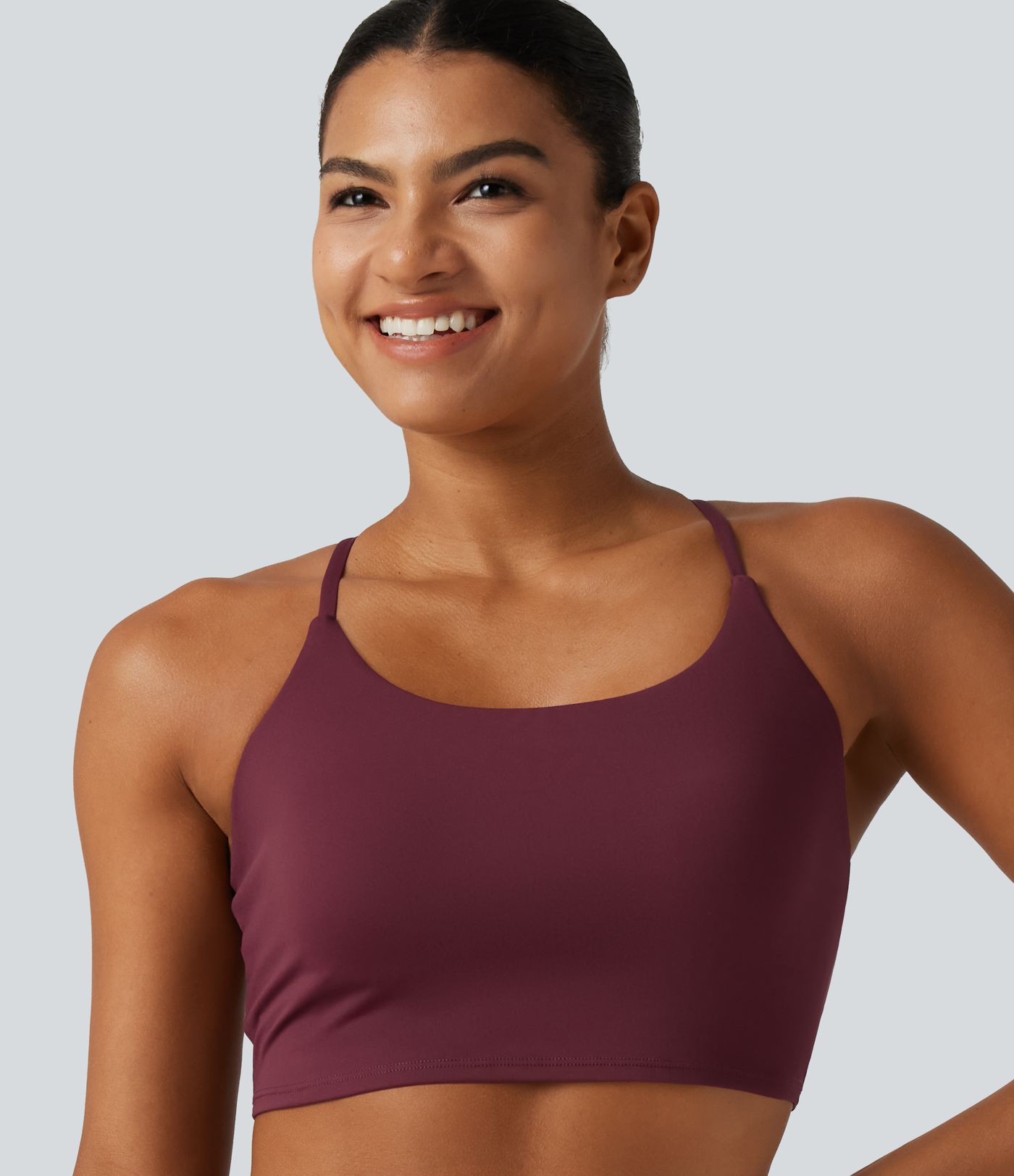 SoftlyZero™ Airy Scoop Neck Built-in Bra InstantCool Cropped Yoga Tank Top SoftlyZero™ Airy Scoop Neck Built-in Bra InstantCool Cropped Yoga Tank Top