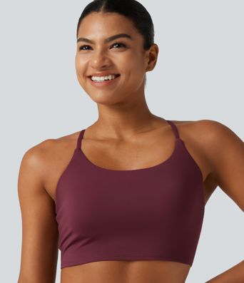 SoftlyZero™ Airy Scoop Neck Built-in Bra InstantCool Cropped Yoga Tank Top SoftlyZero™ Airy Scoop Neck Built-in Bra InstantCool Cropped Yoga Tank Top