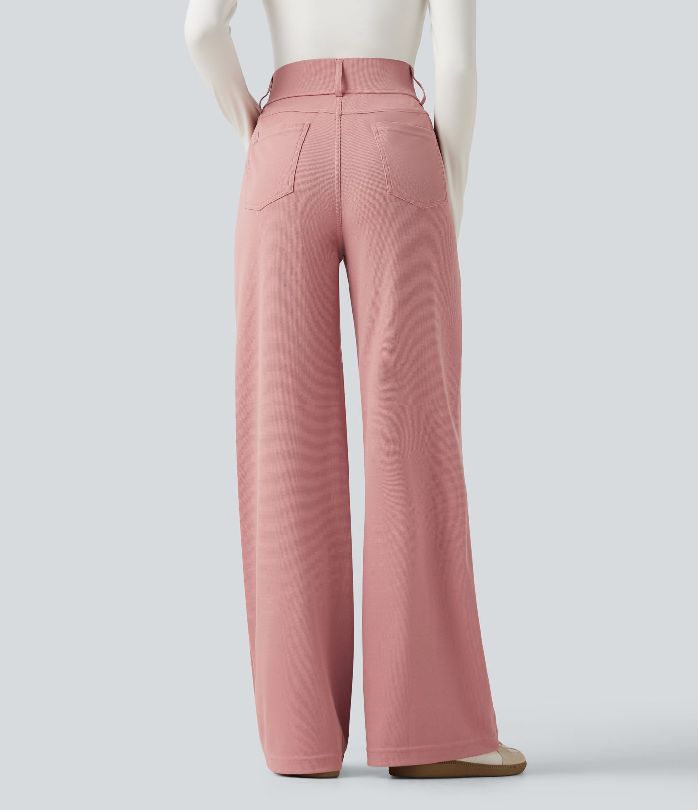 Halara Flex™ High Waisted Straight Leg Waffle Work Pants with Pockets