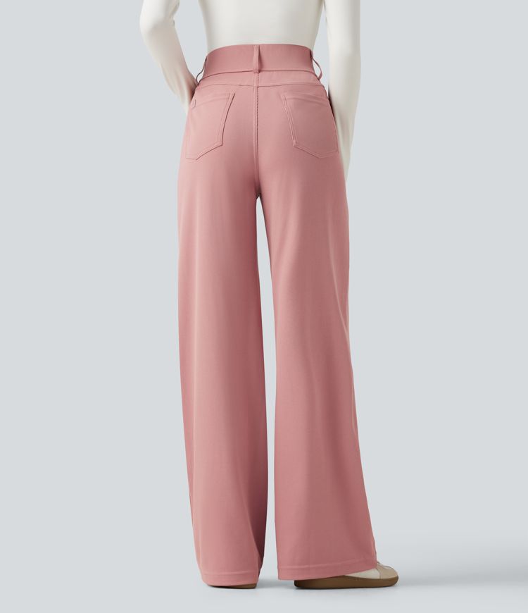 Halara Flex™ High Waisted Straight Leg Waffle Work Pants with Pockets