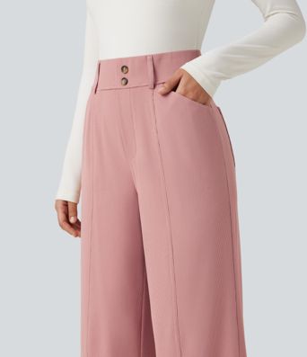 Halara Flex™ High Waisted Straight Leg Waffle Work Pants with Pockets