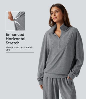 Stand Collar Long Sleeve Casual Sweatshirt