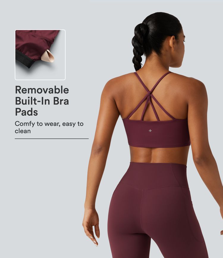 SoftlyZero™ Airy Scoop Neck Built-in Bra InstantCool Cropped Yoga Tank Top SoftlyZero™ Airy Scoop Neck Built-in Bra InstantCool Cropped Yoga Tank Top