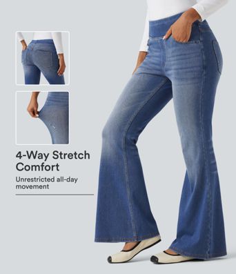 Halara Flex™ High Waisted Casual Flare Jeans with Pockets