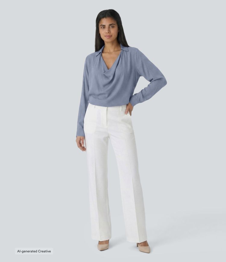 Cowl Neck Long Sleeve Casual Top