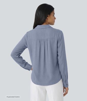 Cowl Neck Long Sleeve Casual Top