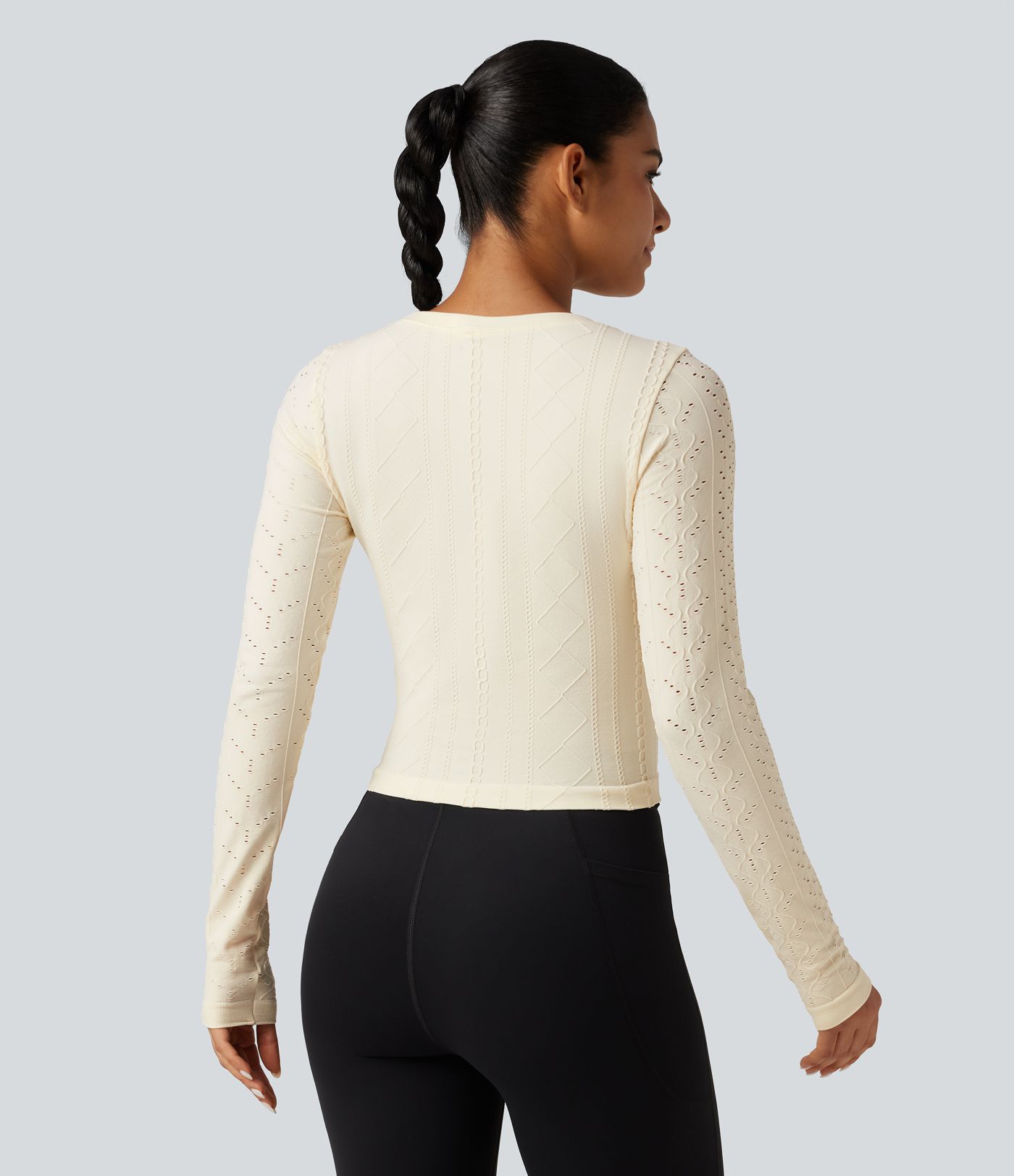 Haut de yoga OneForm Seamless Flow à encolure arrondie et manches longues Haut de yoga OneForm Seamless Flow à encolure arrondie et manches longues