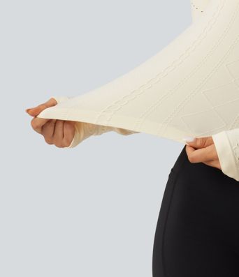 Haut de yoga OneForm Seamless Flow à encolure arrondie et manches longues Haut de yoga OneForm Seamless Flow à encolure arrondie et manches longues
