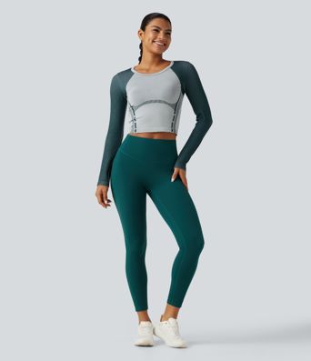Haut de running OneForm Seamless Flow color block à encolure arrondie et manches longues Haut de running OneForm Seamless Flow color block à encolure arrondie et manches longues