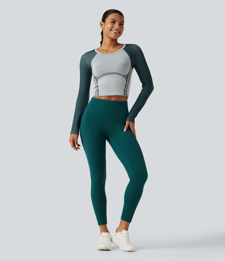 Haut de running OneForm Seamless Flow color block à encolure arrondie et manches longues Haut de running OneForm Seamless Flow color block à encolure arrondie et manches longues