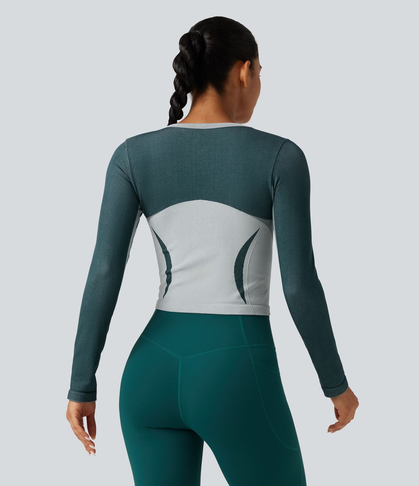 Haut de running OneForm Seamless Flow color block à encolure arrondie et manches longues Haut de running OneForm Seamless Flow color block à encolure arrondie et manches longues