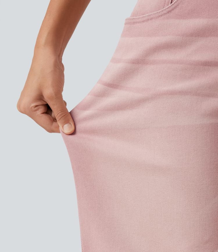 Low Rise Asymmetric Wide Leg Colorful Casual Jeans with Pockets Low Rise Asymmetric Wide Leg Colorful Casual Jeans with Pockets