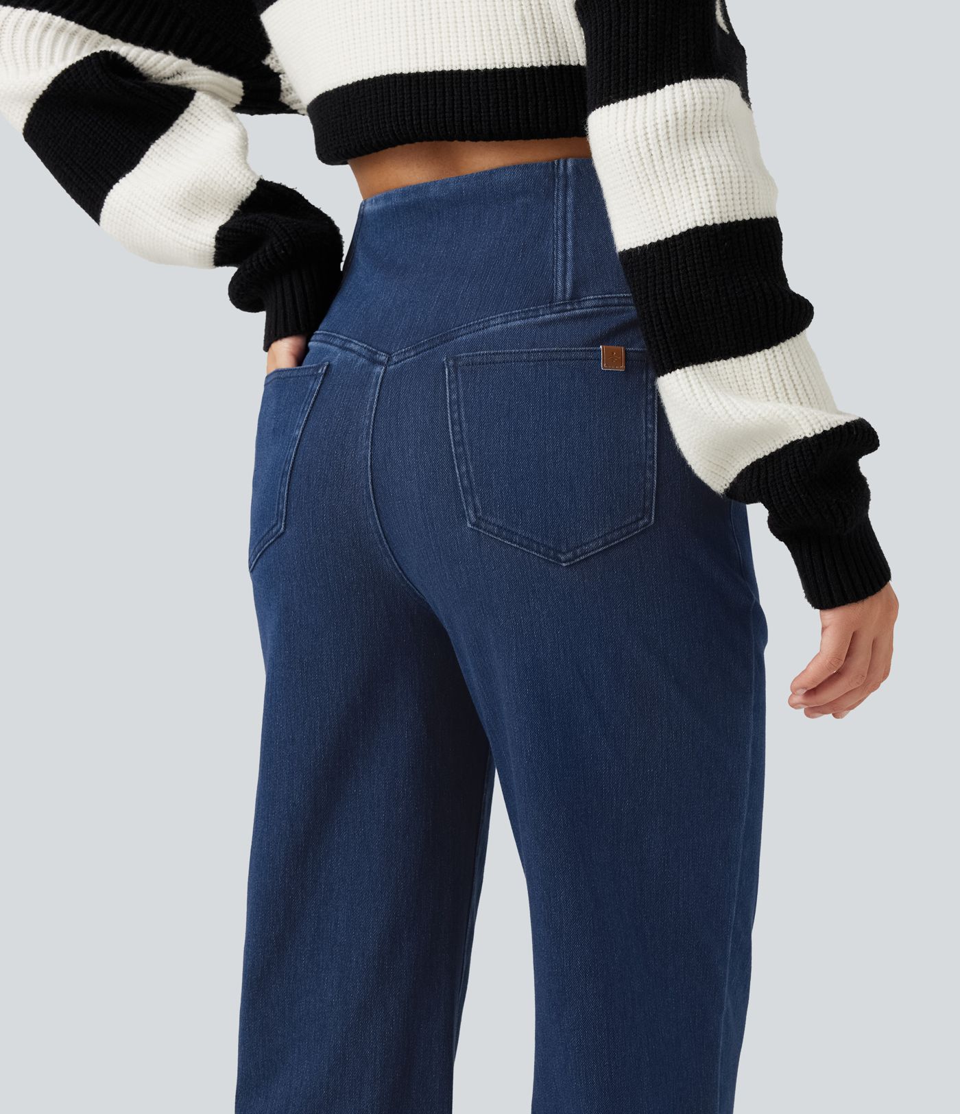 Halara Flex™ High Waisted Tummy Control Straight Leg Casual Jeans with Pockets