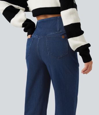 Halara Flex™ High Waisted Tummy Control Straight Leg Casual Jeans with Pockets